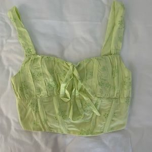 Lime green corset top